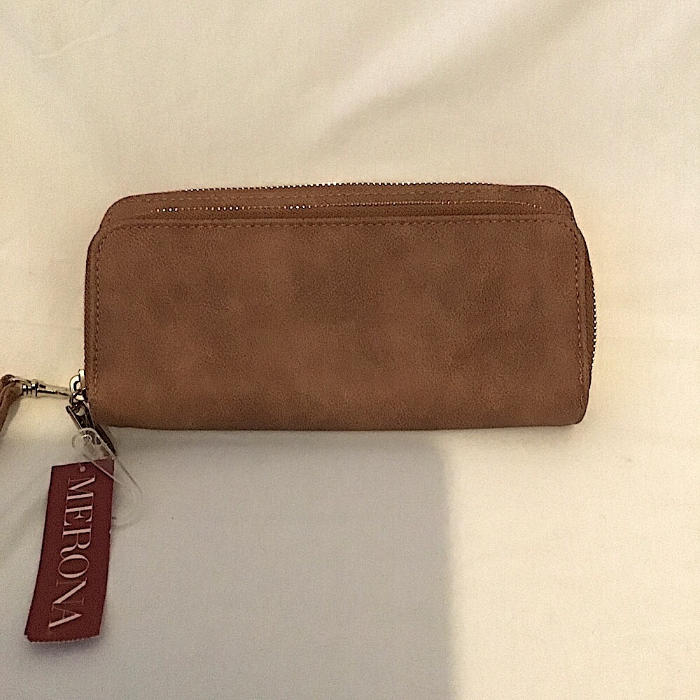 Merona tan zip around wallet. NWT